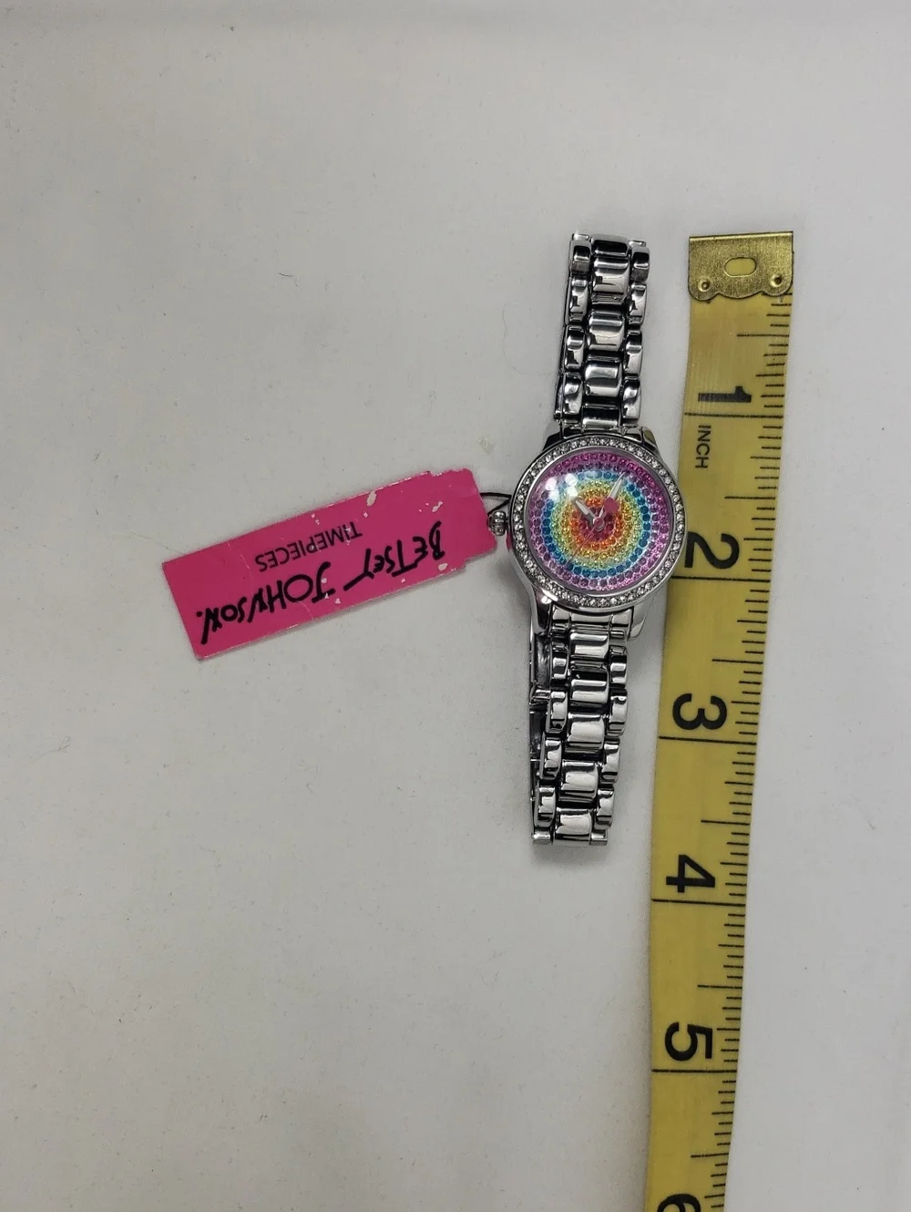 Betsey Johnson Rainbow Jewelstone Working Watch
